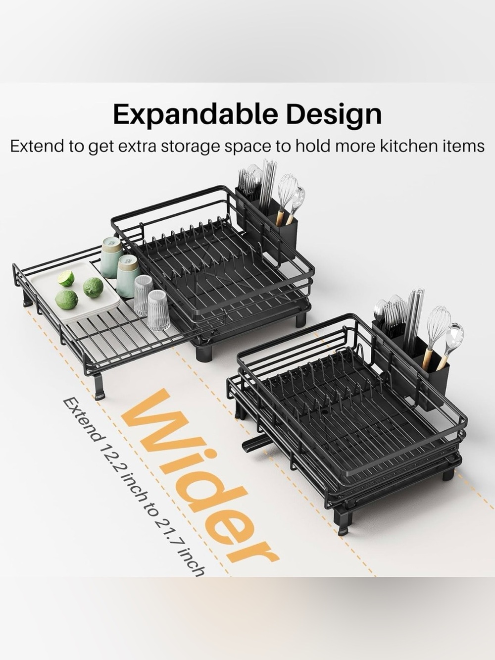 SNTD Dish Drying Rack - Extendable Dish Rack - Picture 4 of 9